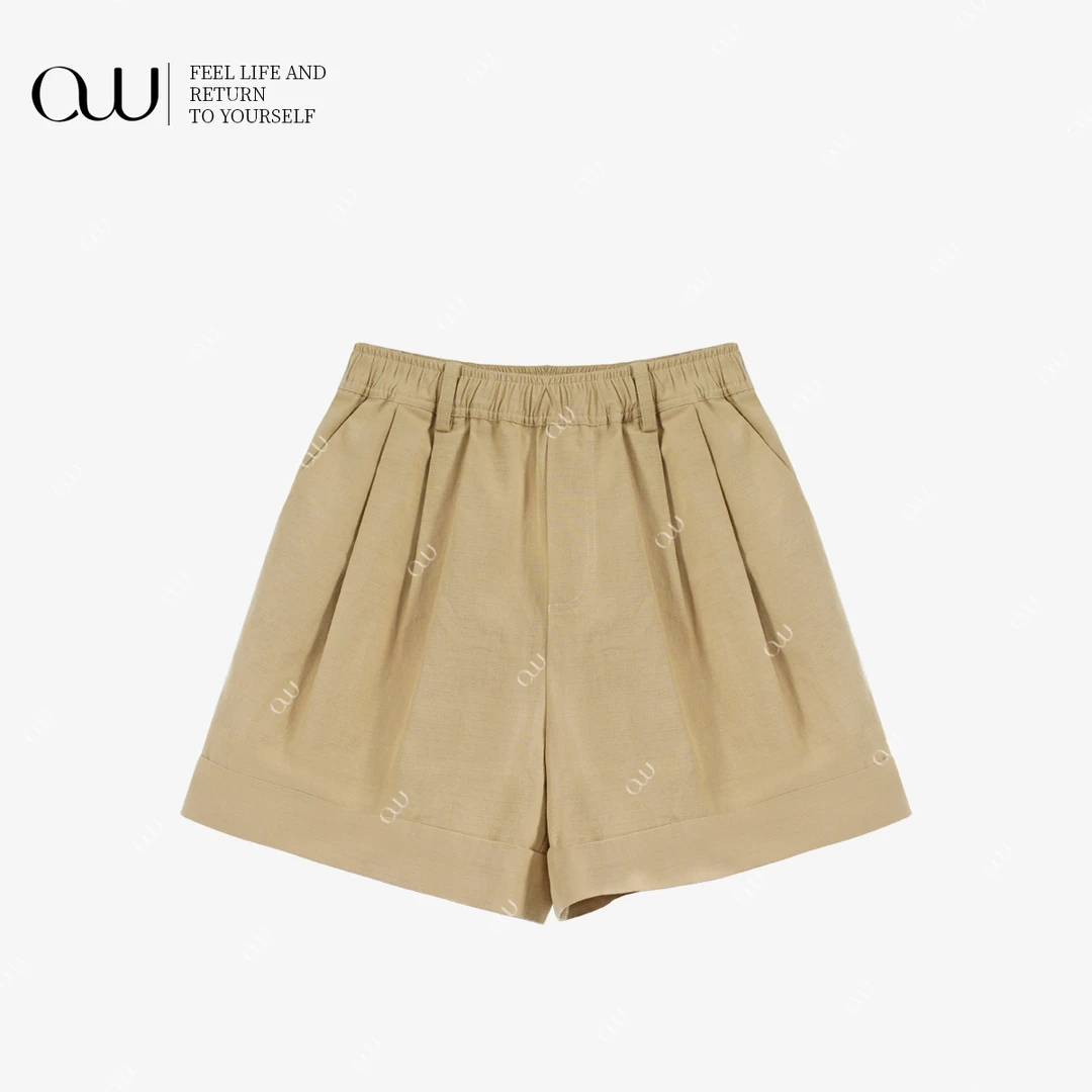 【老白不白】夏季三分裤拼接阔腿裤夏季百搭短裤休闲裤OW252DK001L