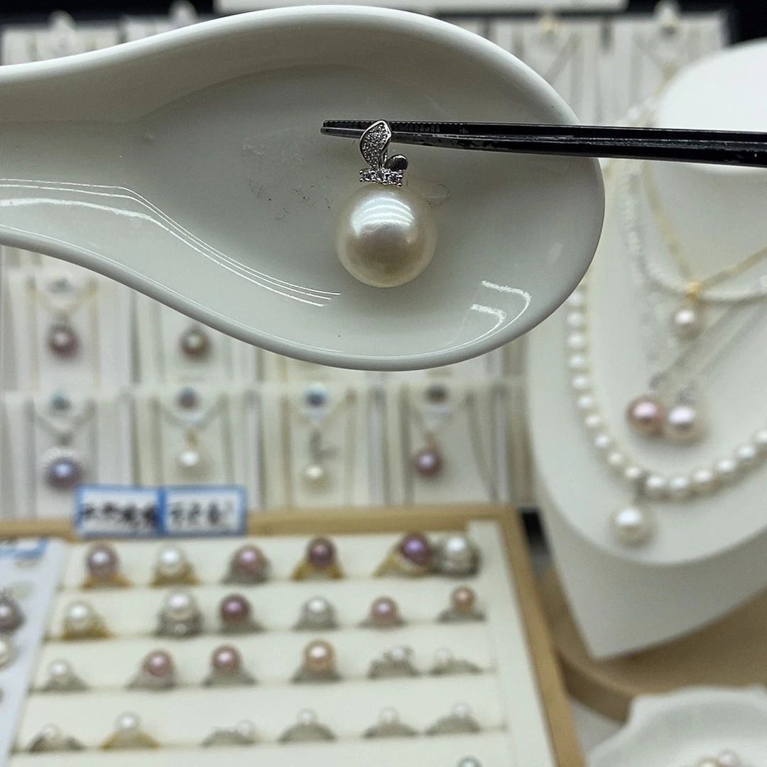 淡水珍珠吊坠(不含链)银S925镶嵌