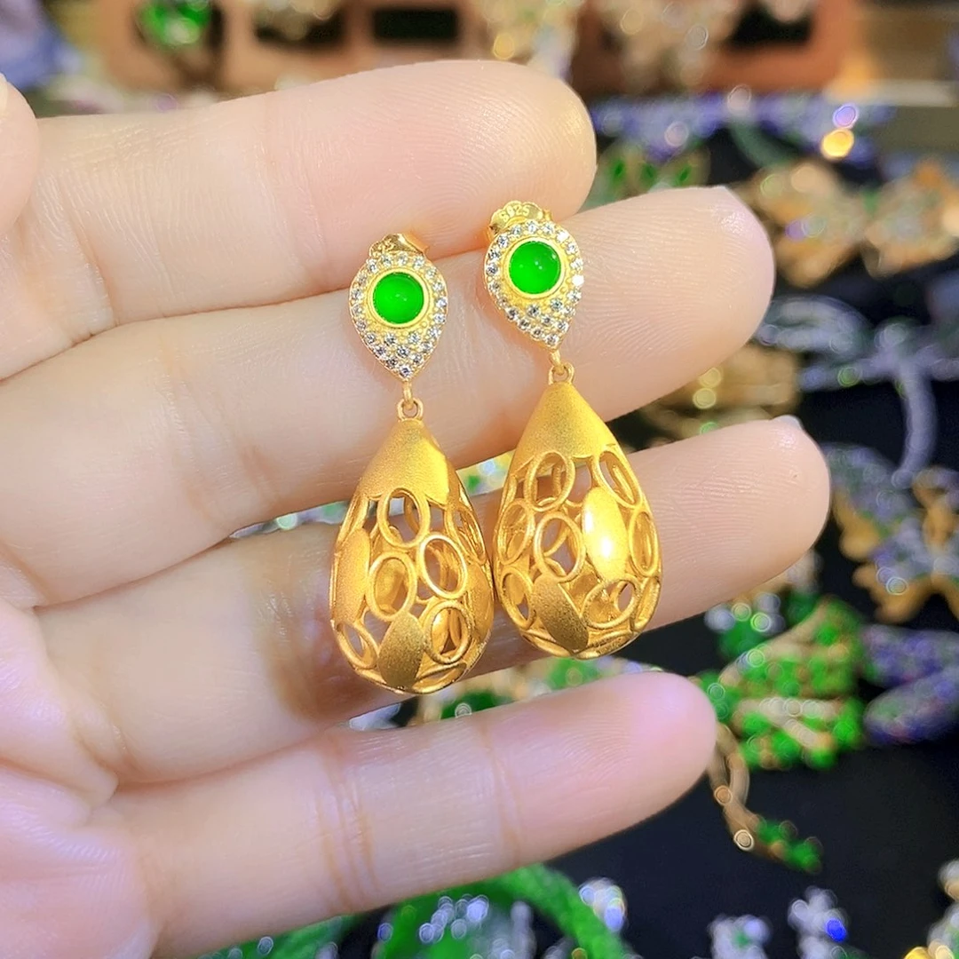 颈饰银S925镶嵌翡翠