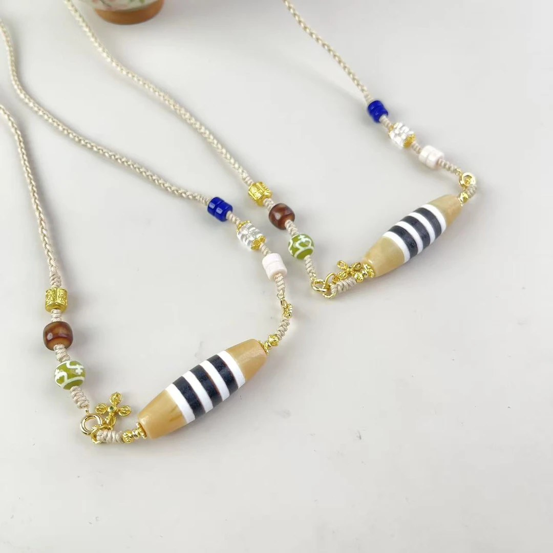 【举石珠宝】T1005-111-108天珠玛瑙吊坠（一件/多样性/约37*11mm）K