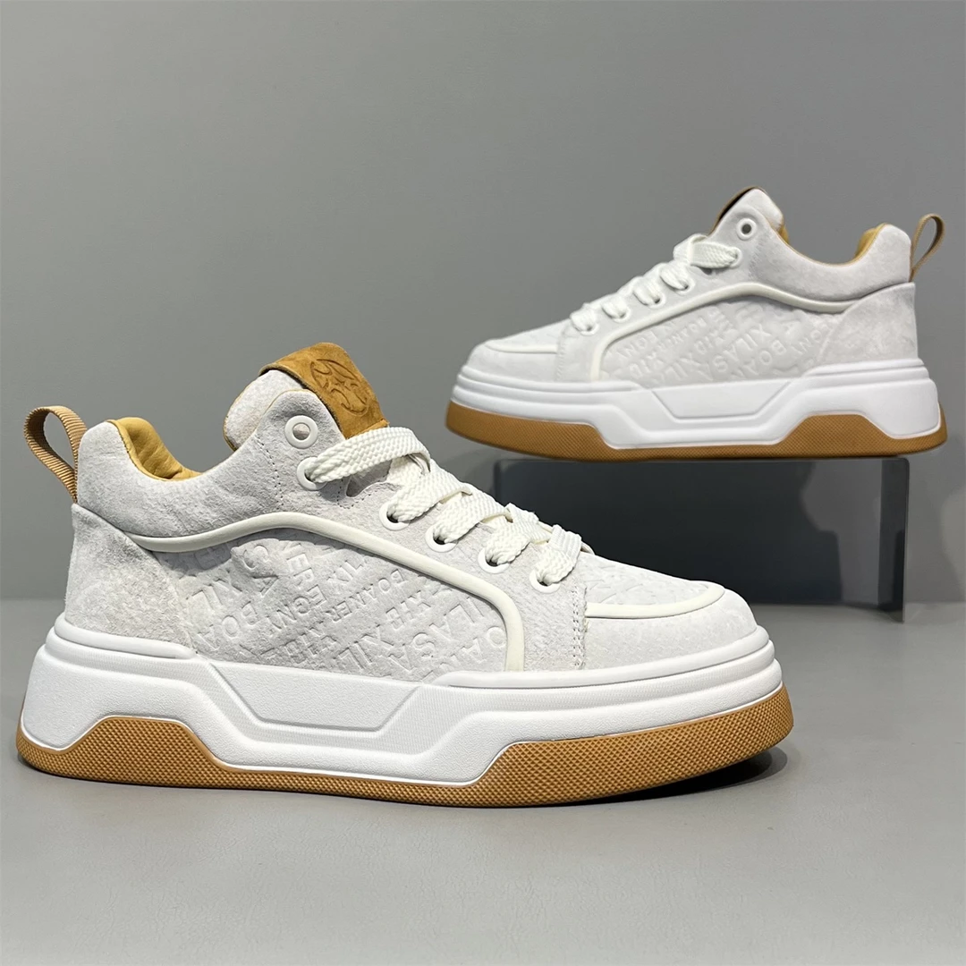 Louis Fordea路易弗狄厚底板鞋时尚翻毛皮中帮站秋冬季加绒保暖百