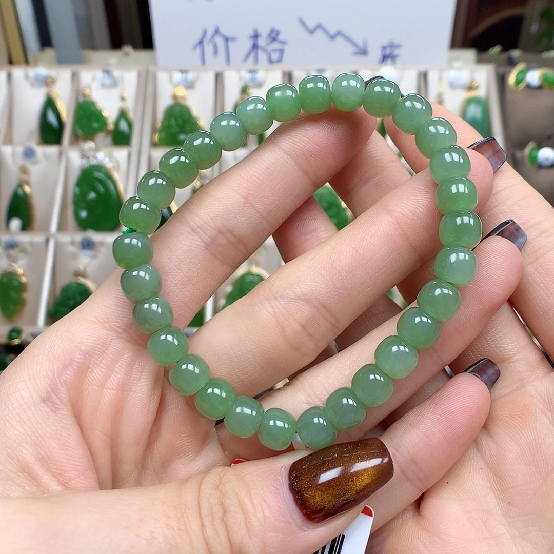 和田玉未镶嵌手串6×7