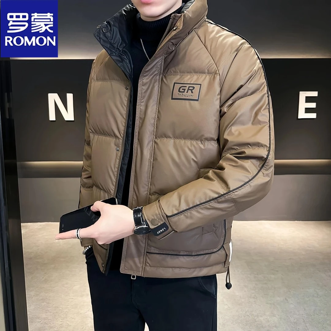 Romon/罗蒙新款男士羽绒服冬季时尚休闲保暖抗寒夹克青年百搭外套