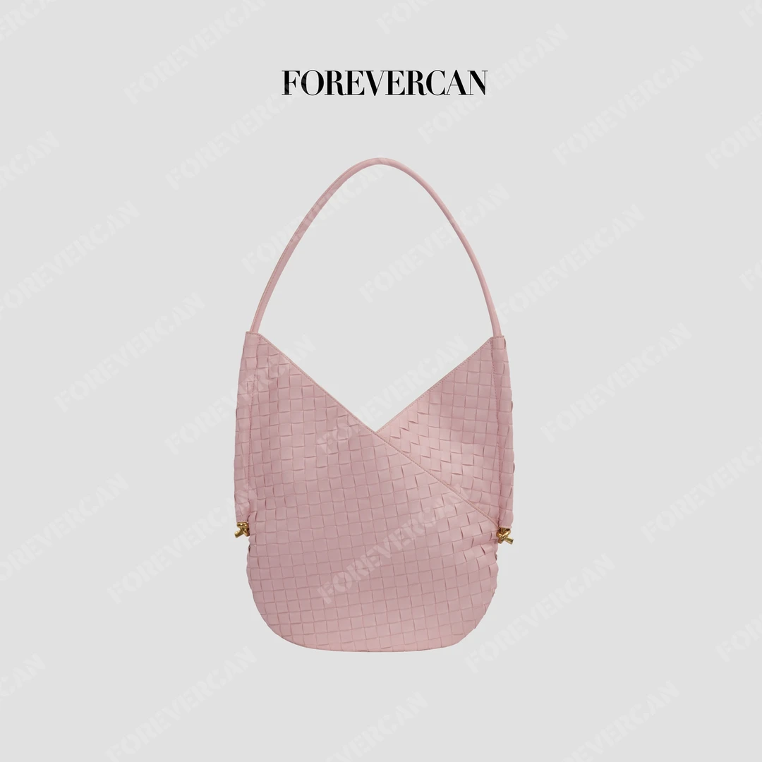 FOREVERCAN【新品彩蛋】粉色头层牛皮编织包包SS25432