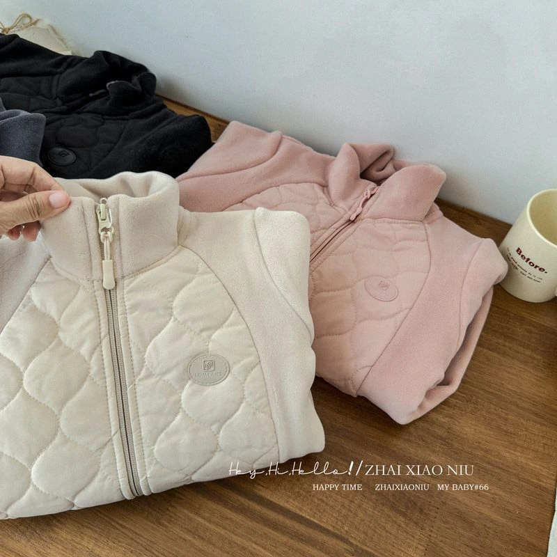 儿童夹棉防风外套棉衣秋冬加厚奥粒绒立领拉链内搭校服神器ZD5087
