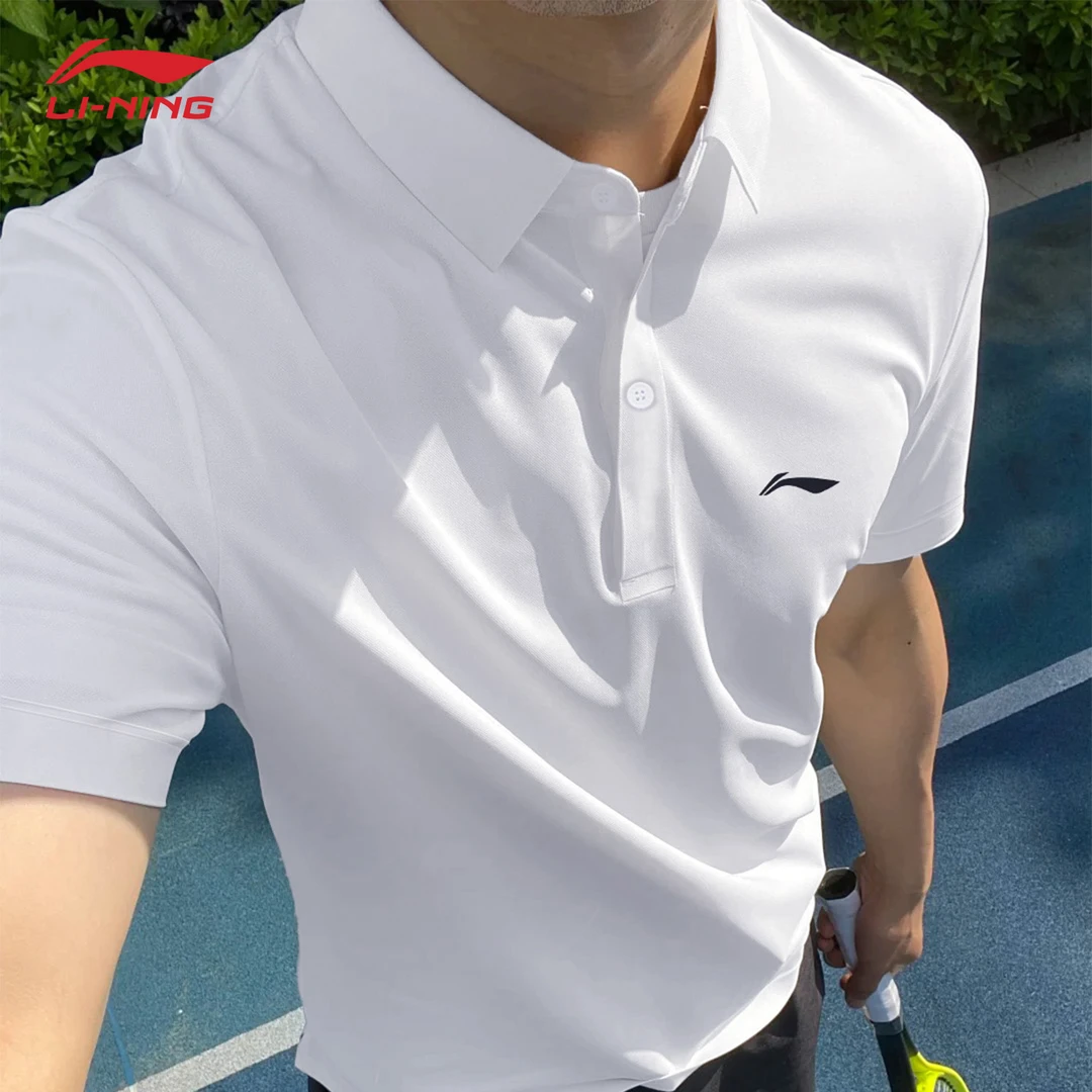 李宁速干商务polo衫男士2025夏季新款休闲透气百搭翻领运动短袖男
