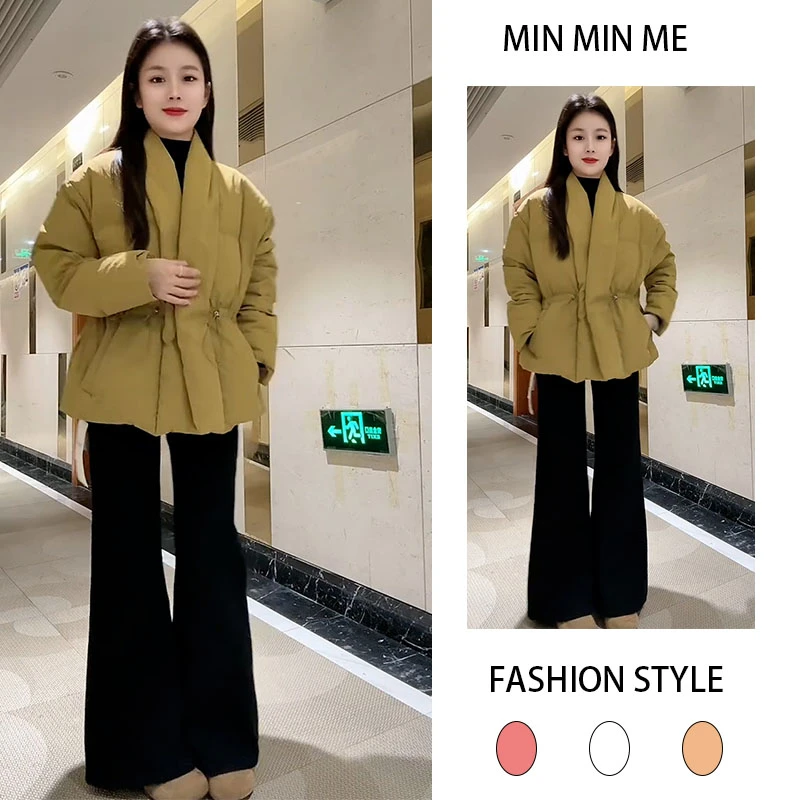 2025秋冬季新款设计感气质老钱长袖棉服外套女搭加绒休闲裤两件套