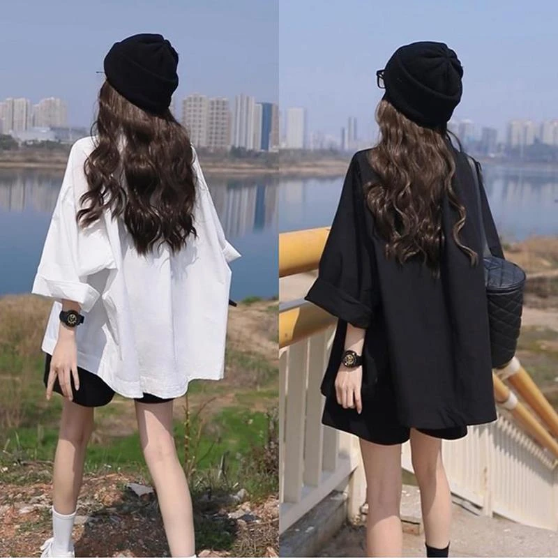 夏季减龄一整套穿搭韩系休闲慵懒风防晒衬衫宽松运动短裤两件套女