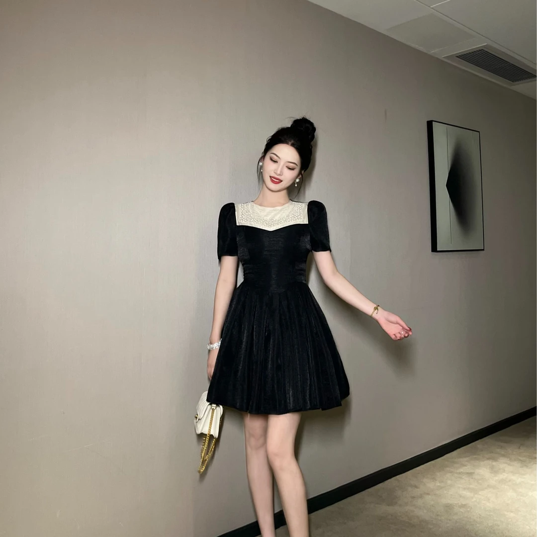 Pretty小众设计师品牌江江定制  时尚名媛气质优雅连衣裙80188