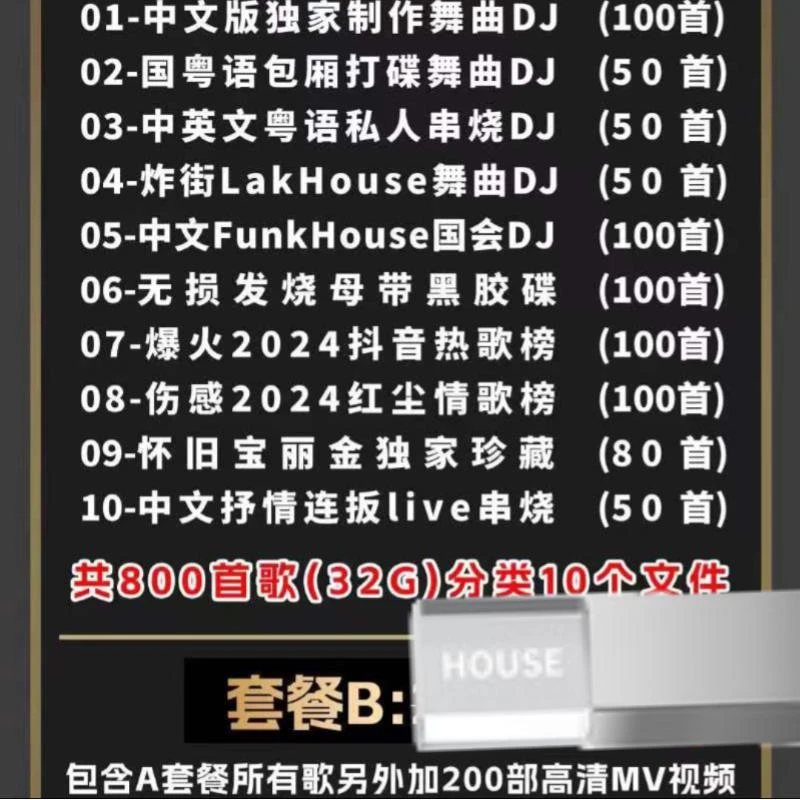 2024DjHouse音乐第十五代车载u盘音乐经典打碟串烧高音质汽车音乐