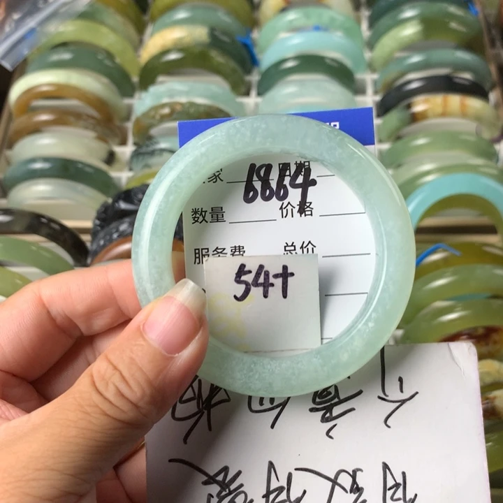 未镶嵌蛇纹石玉手镯6864