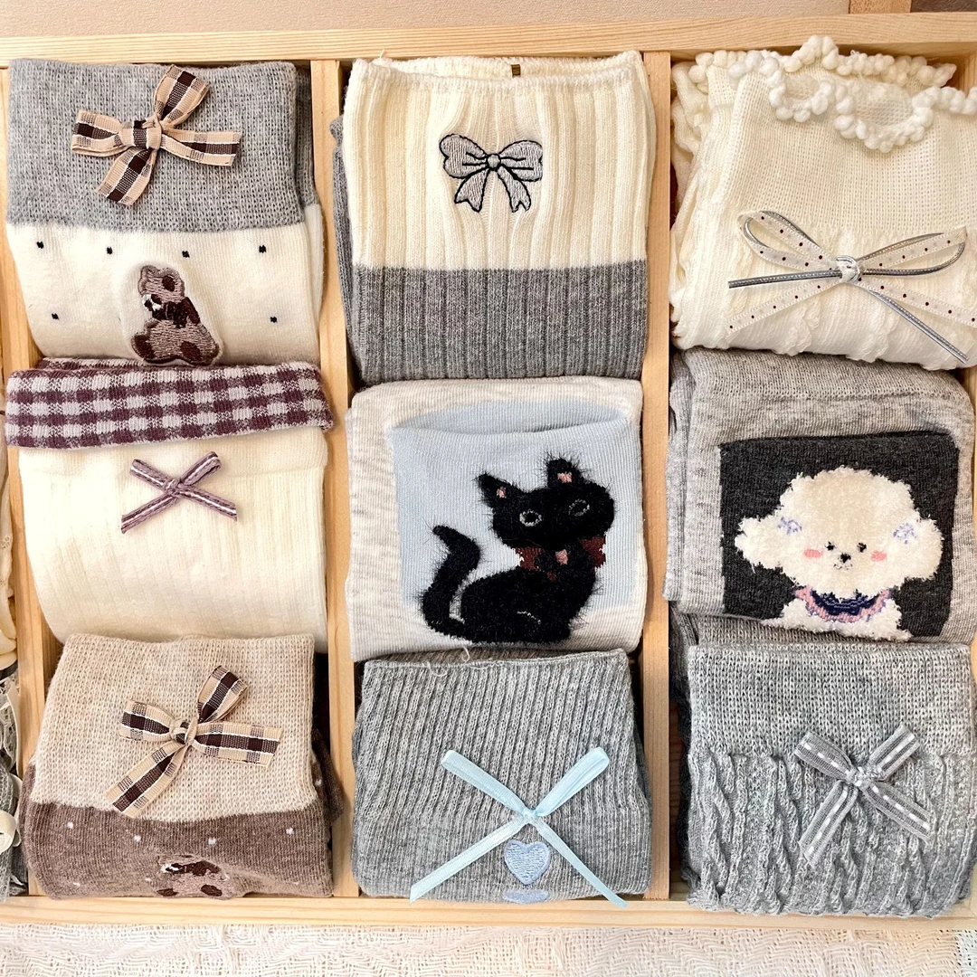 【个人单 品牌袜】可爱少女法式精致韩系ins饰品袜/羊绒袜/堆堆袜