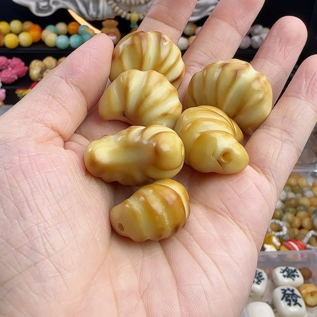 菩提根/象牙果吊坠瑕疵牙果炭烤牛角包6颗有裂处理福利