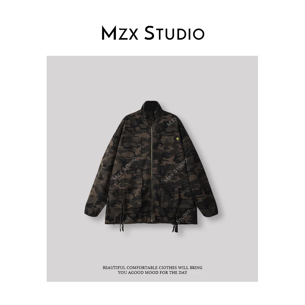 MZX 春季全棉复古迷彩工装重工立领外套WT6973-Y