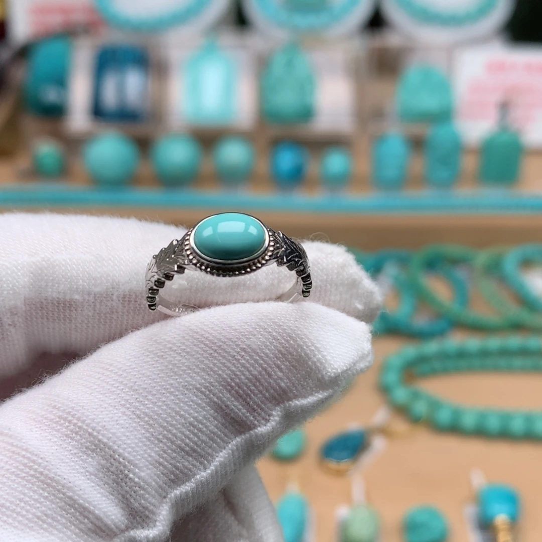 绿松石银S925镶嵌珠宝奇石