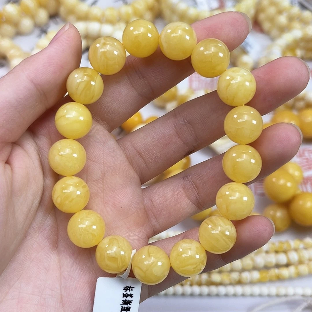 未镶嵌琥珀裸石694黄白花11m+15.8g