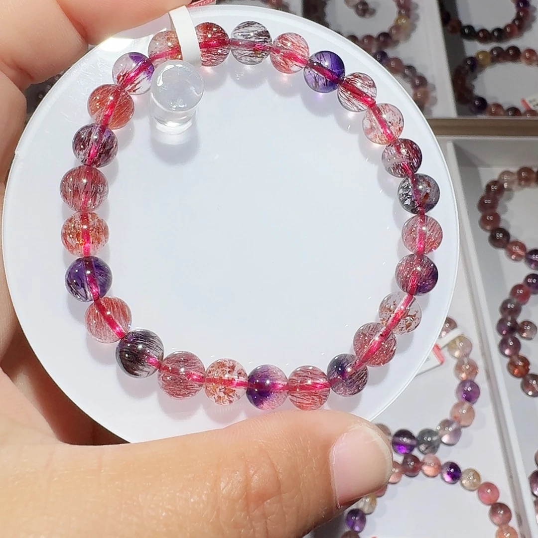 水晶未镶嵌手链7.3mm糖果超七手串