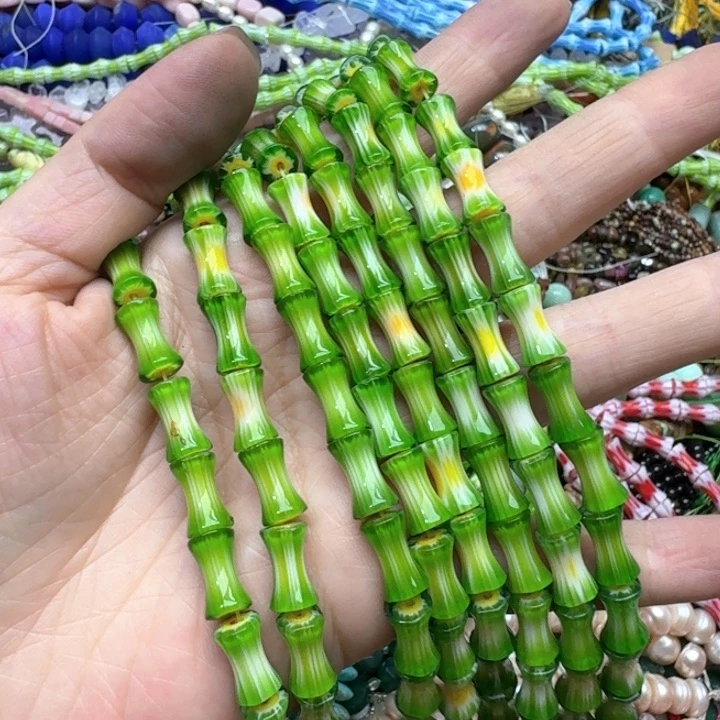 合金玛瑙/玉髓珠宝半成品一条7x11m琉璃竹节