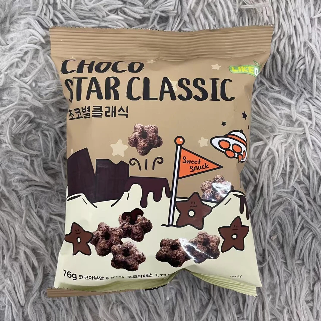 韩国进口涞可巧克力味五角星甜甜圈