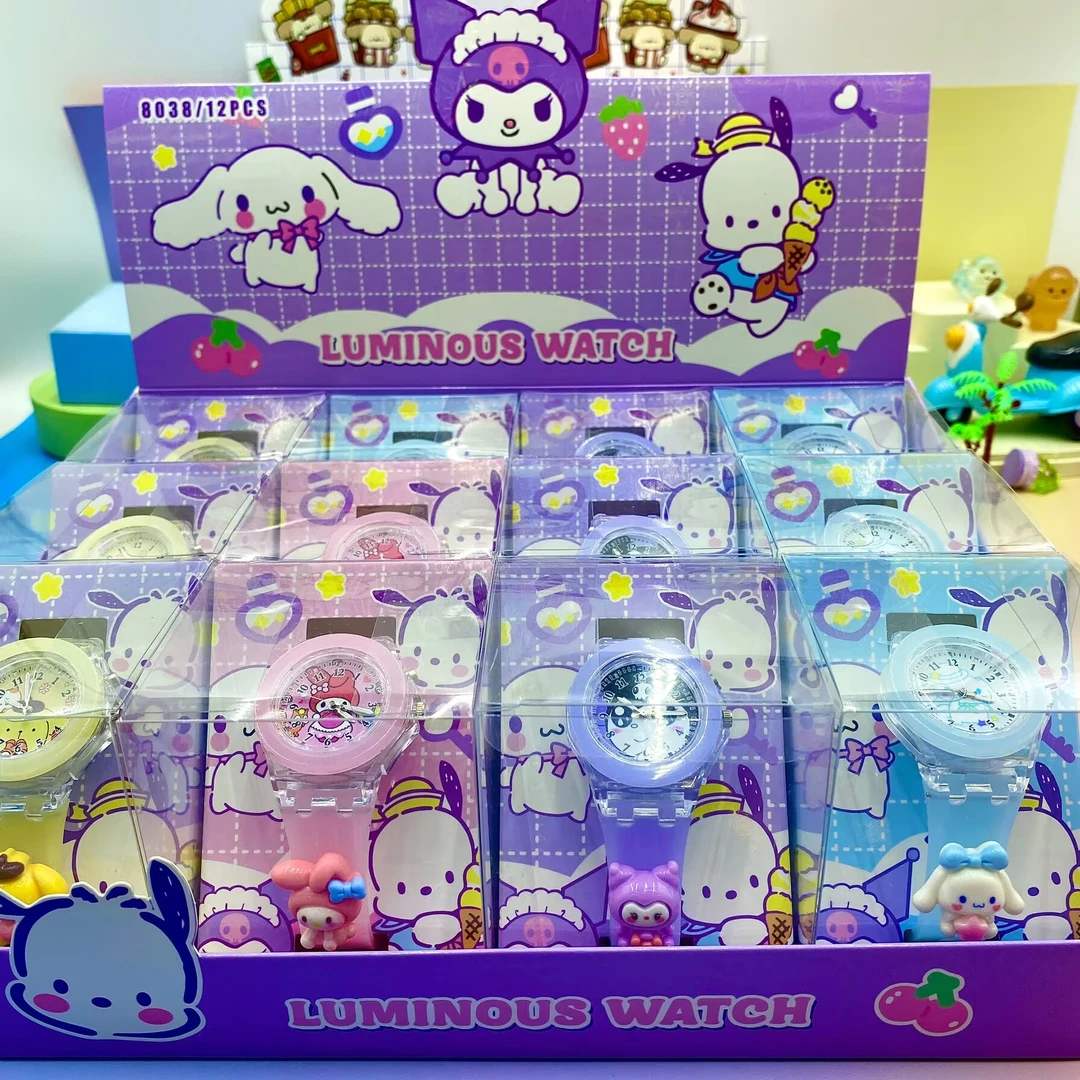 创意可爱卡通-夜光-闪光手表   【拍12单一整盒】
