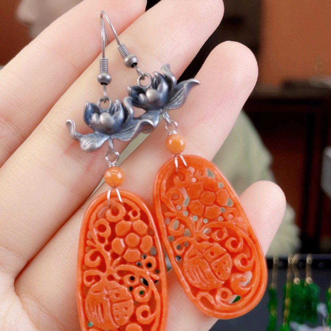 翡翠未镶嵌耳饰饰品