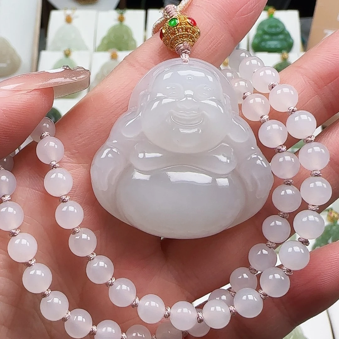 和田玉足金镶嵌颈饰40