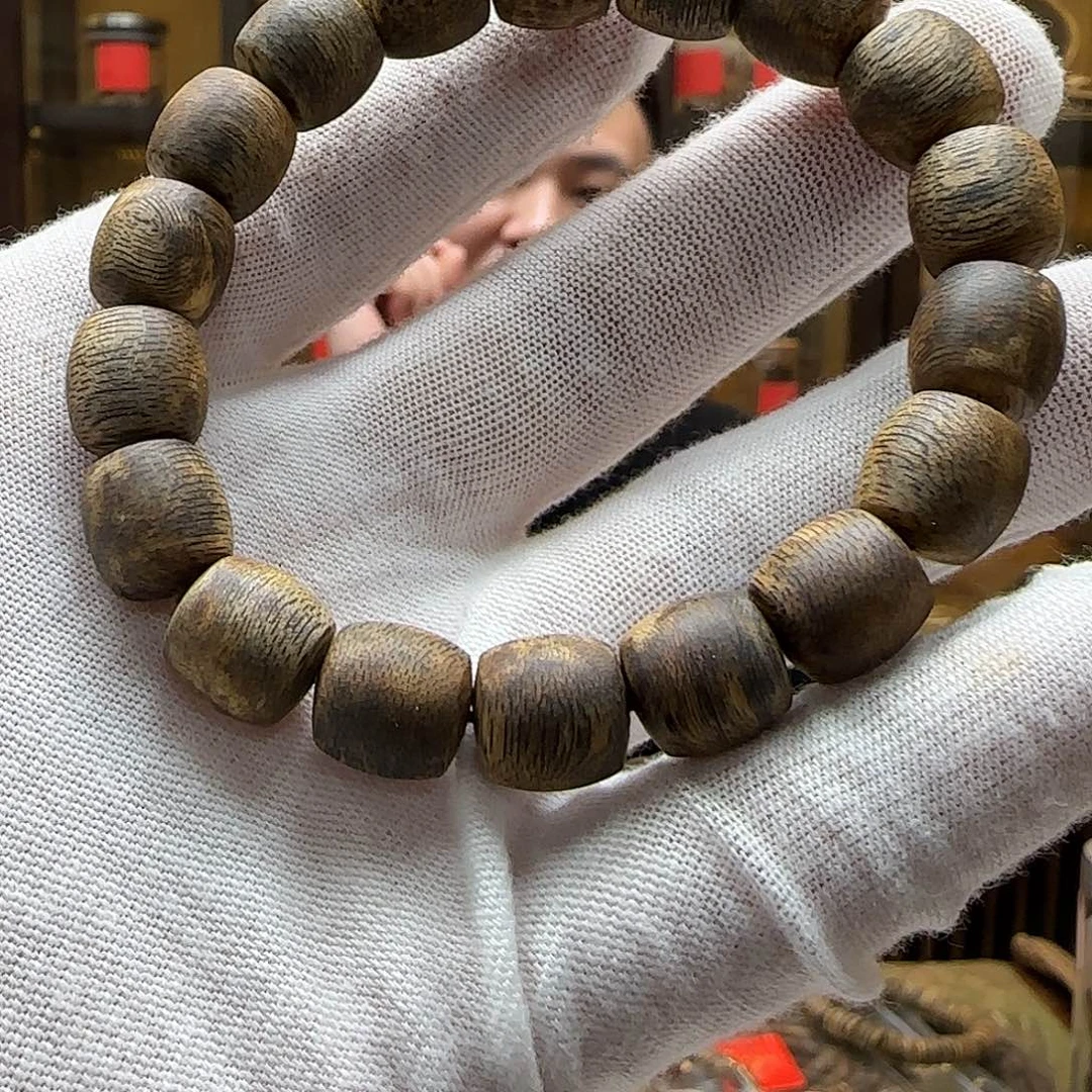 沉香手串国香棋楠老型鼓珠单圈11mm13g