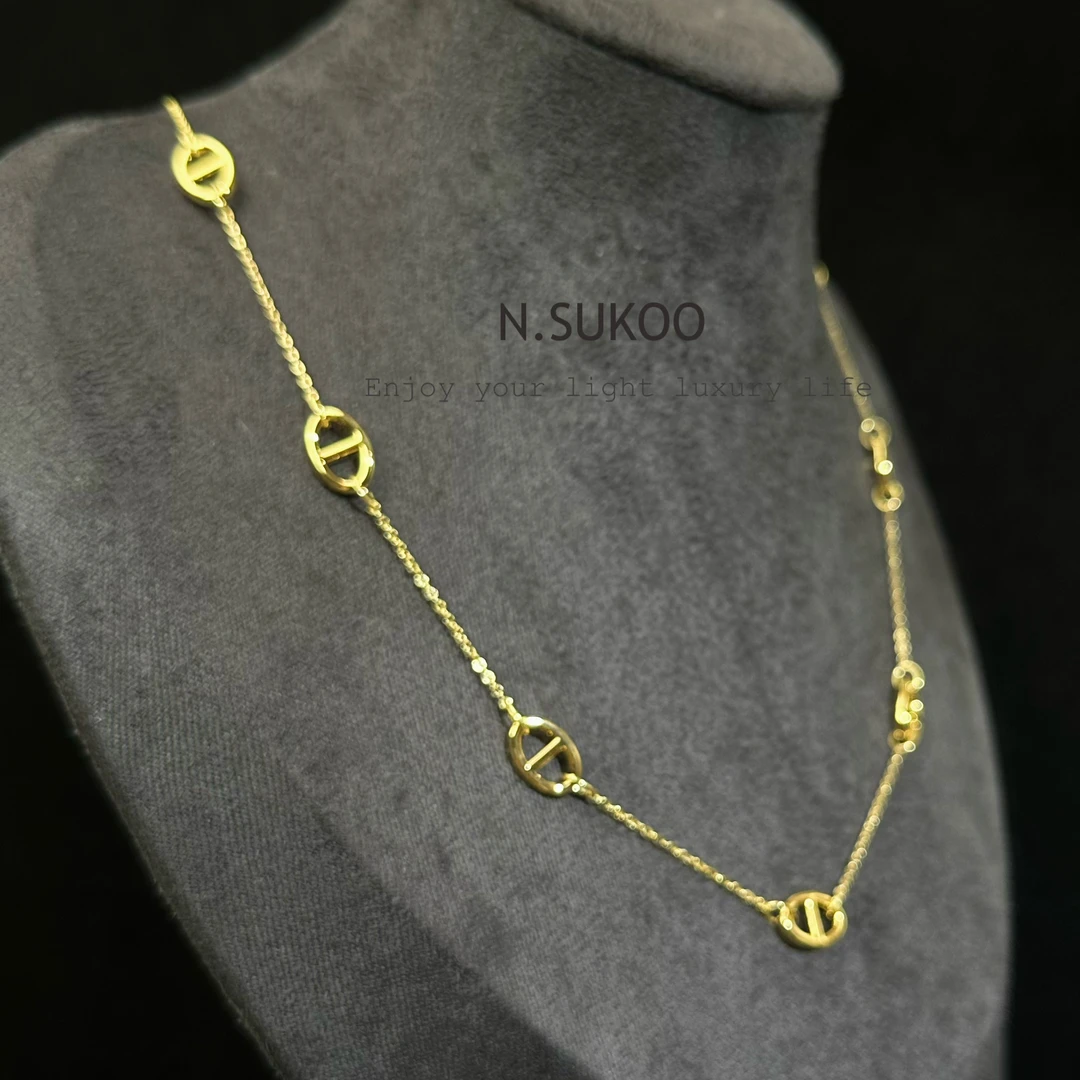 铜合金项链 X0034-59时尚猪鼻子个性百搭项链