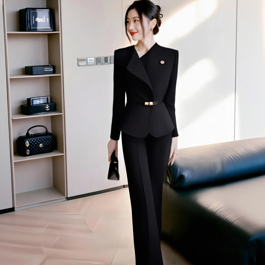 A【两件套】【送腰带】【有里布】套装女2025秋新款收腰高端套装JT0101