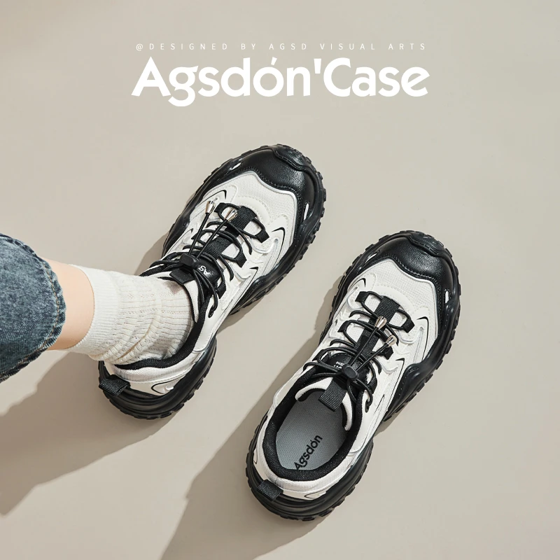 Y奥古狮登黑色徒步登山鞋女2025新款夏季网面透气爆款休闲运动鞋Y