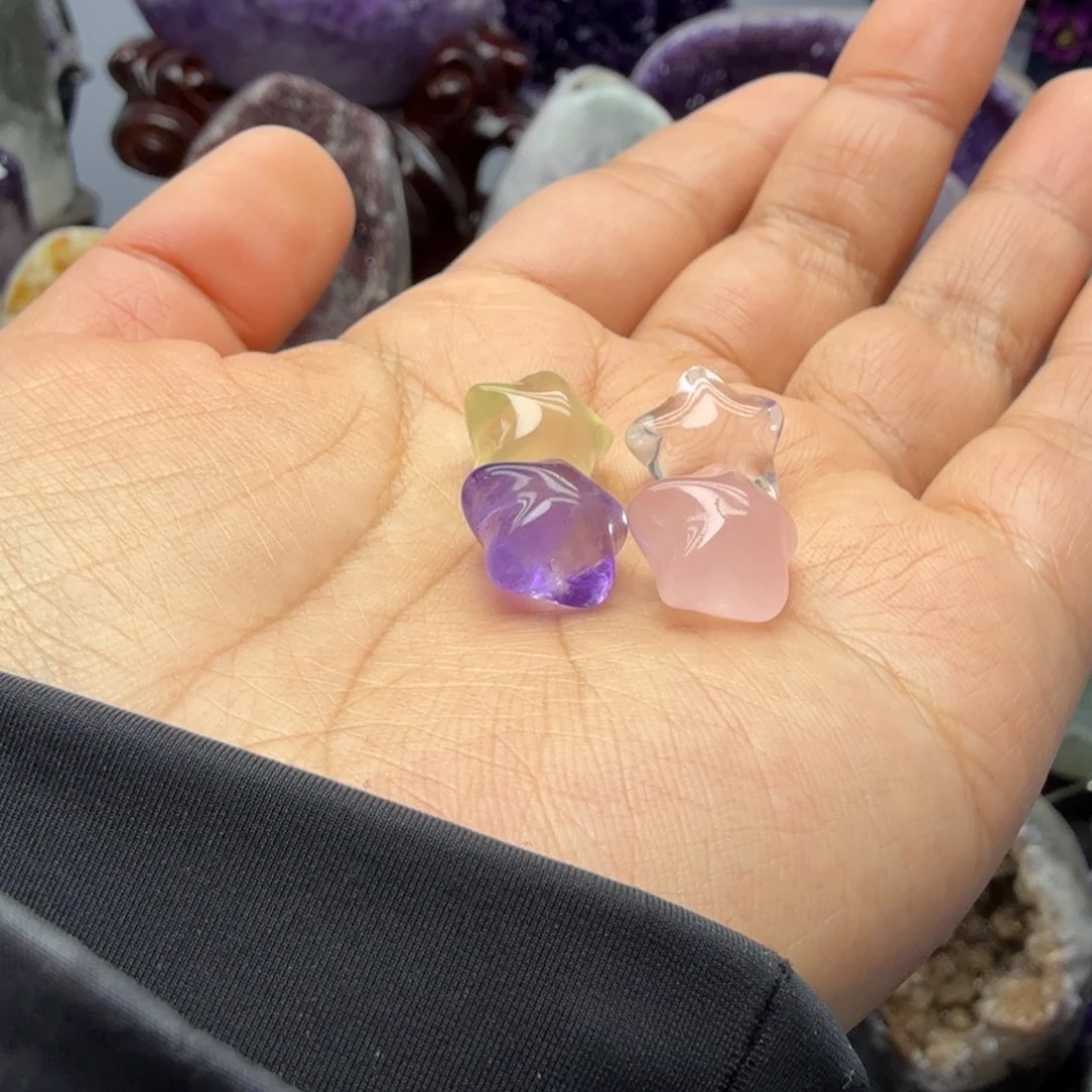 胖***崽未镶嵌摆件紫晶小星星