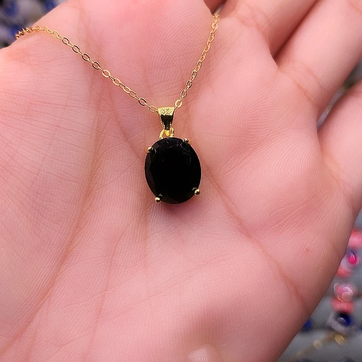 蓝宝石吊坠(赠链)银S925镶嵌