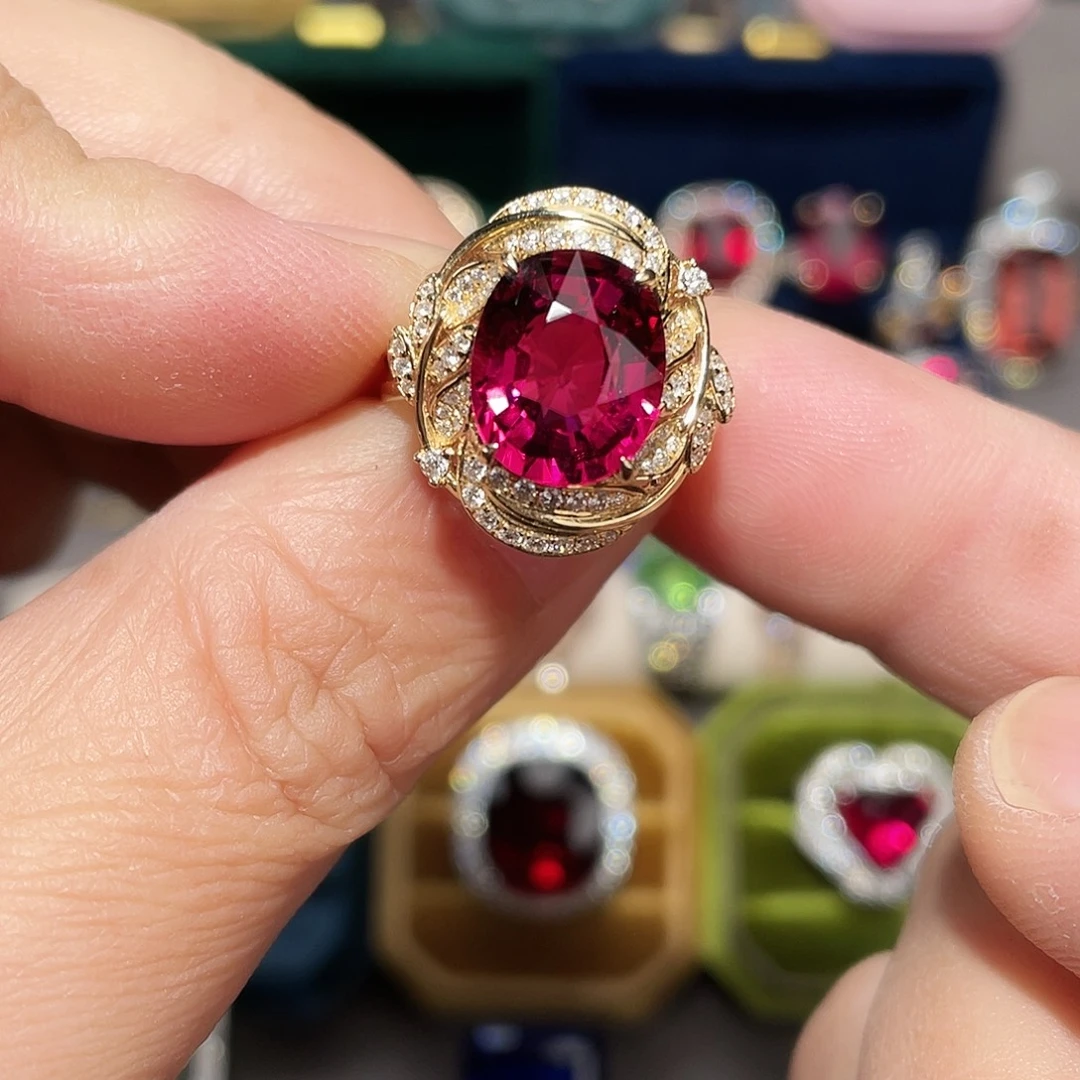 18K金镶嵌碧玺戒指4.71ct