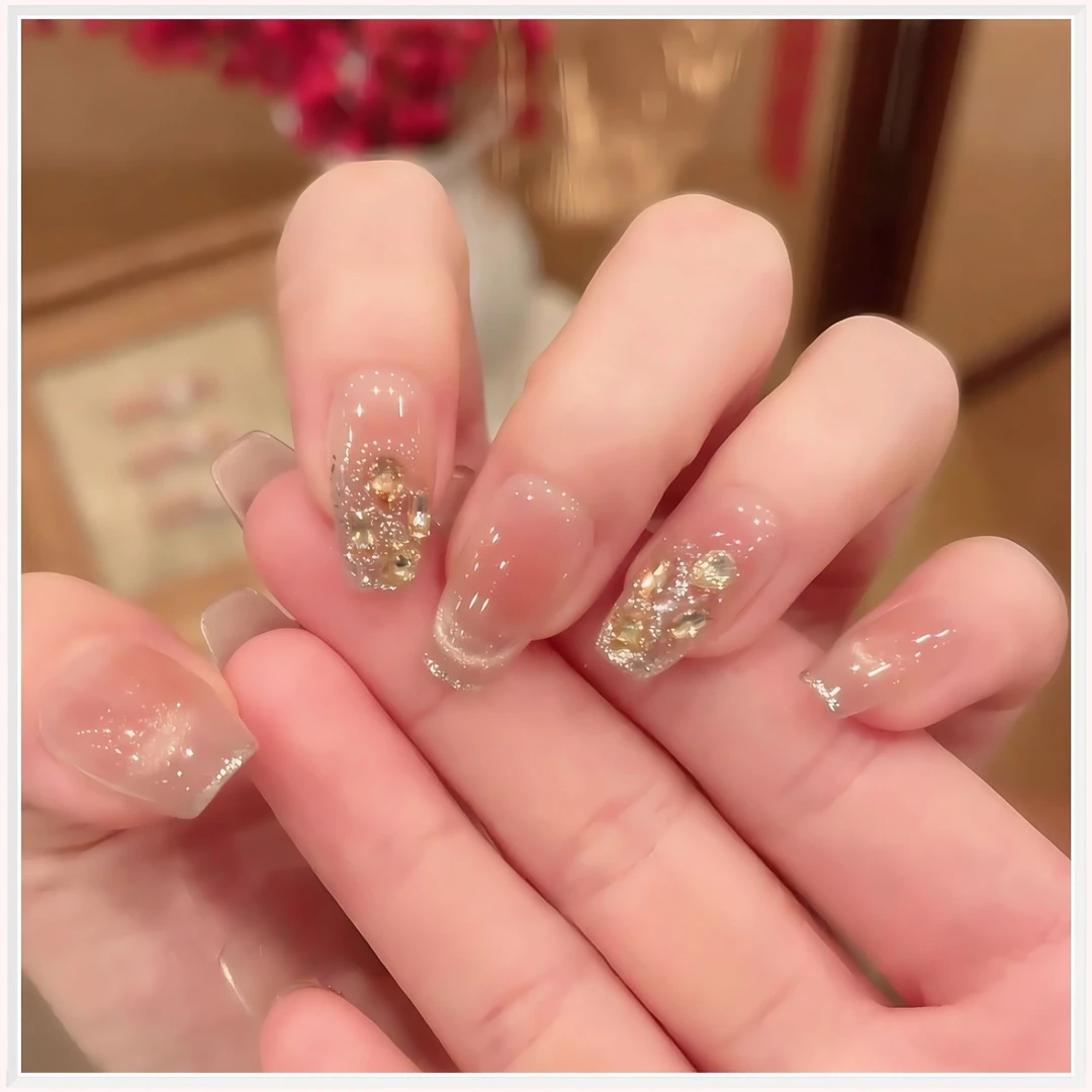 Lantfn''原创''【塞纳黄昏】任敏同款美甲手工定制高级感显白穿戴甲