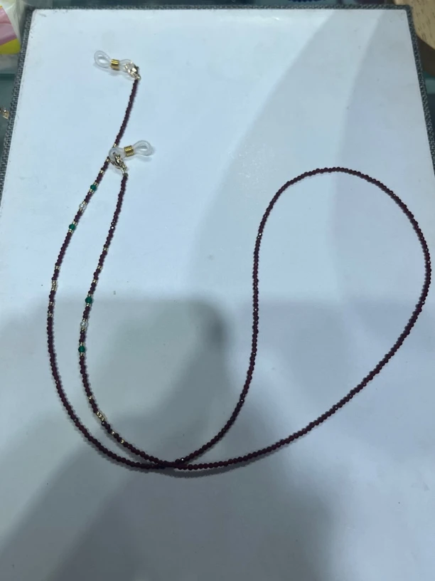 时尚美货 红2m刻面眼镜链项链