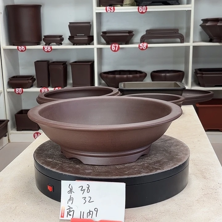 紫砂花盆下线圆盆