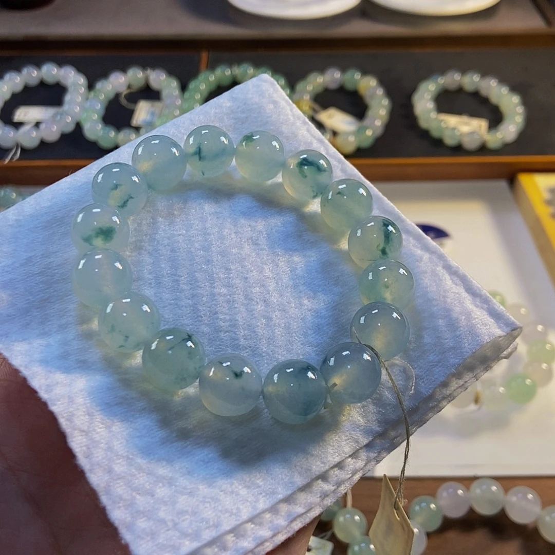 定制翡翠未镶嵌翡翠手串卡12.6