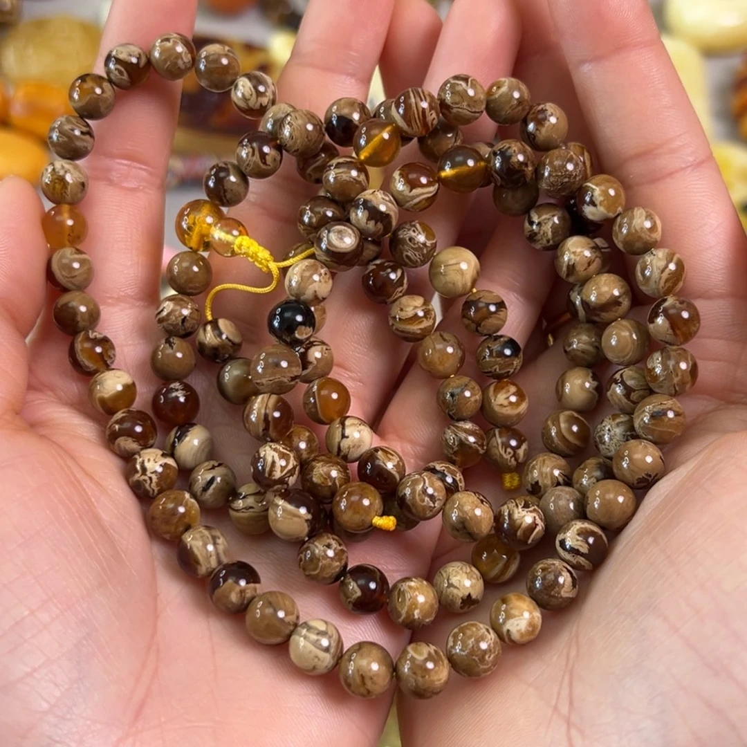 蜜蜡裸石未镶嵌鱼***麻蜜蜡