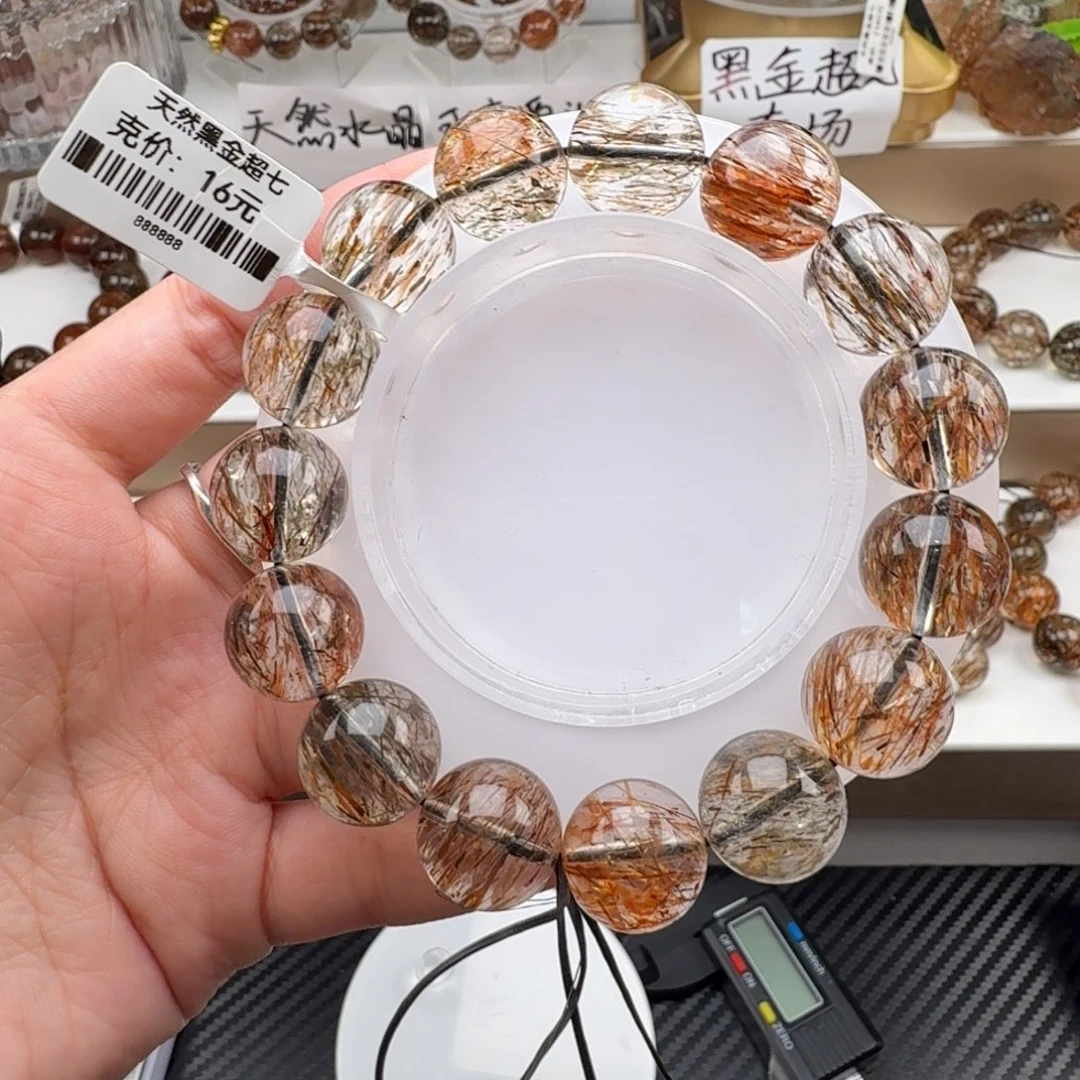 J****水晶手链未镶嵌黑金超七多样性发其一