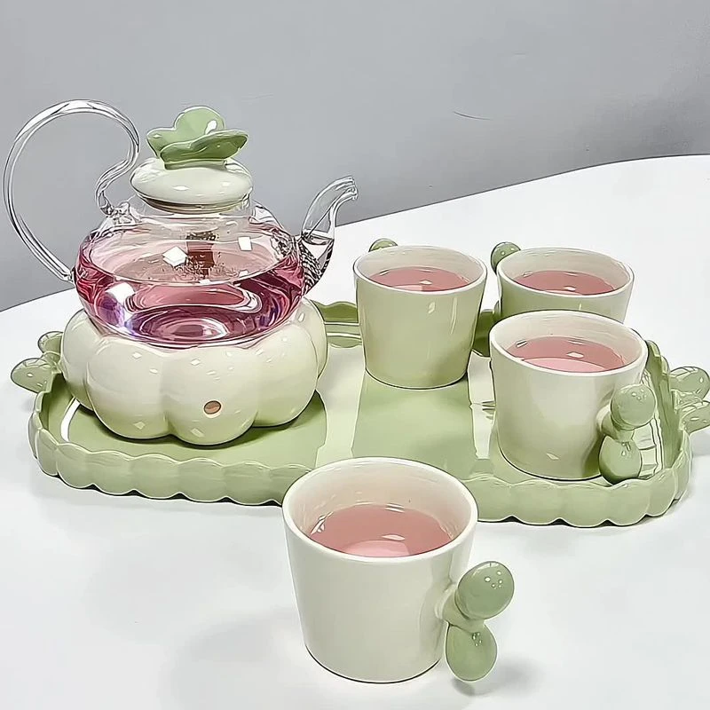 高颜值花茶壶蜡烛加热煮茶壶泡茶壶套装耐高温玻璃大水壶大容量秋