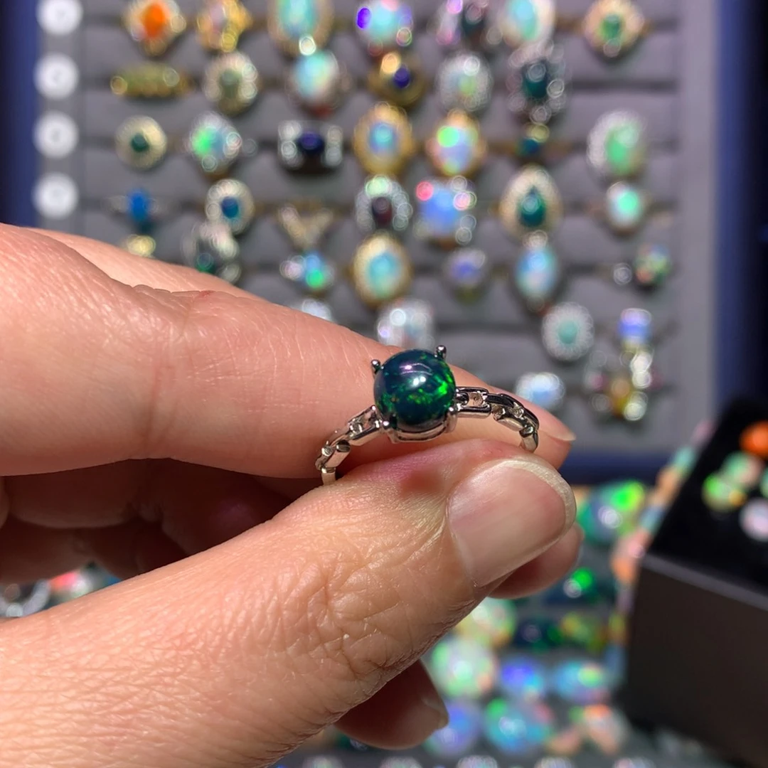 欧泊戒指款式银S925镶嵌牙***