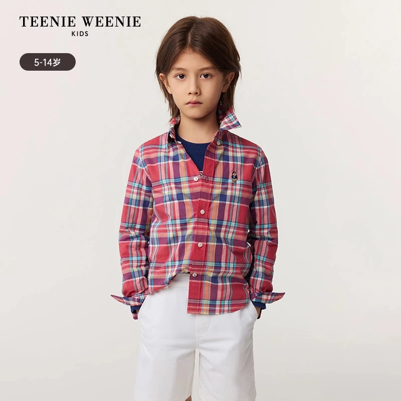 TeenieWeenie Kids小熊童装25舒适合体学院风格纹衬衫TKYC255106N
