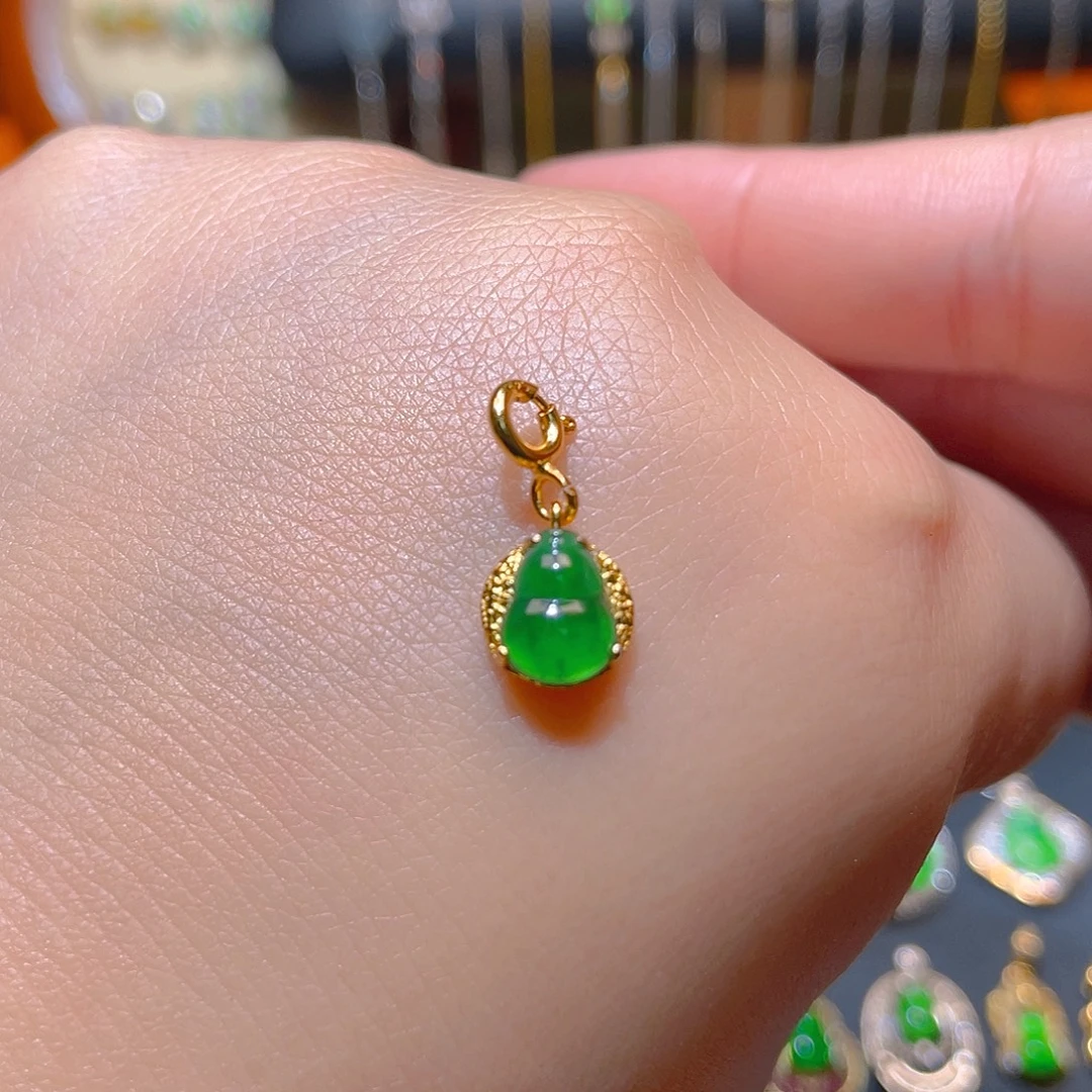 翡翠银S925镶嵌耳坠
