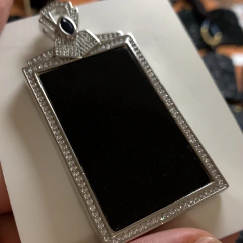 翡翠未镶嵌颈饰天然缅甸a货钢琴黑挂件