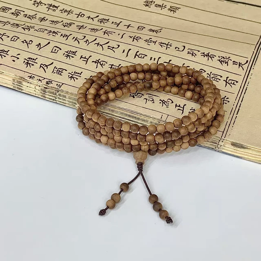 【山辞】老山檀4mm全沉水黑肉横纹老料多圈手串