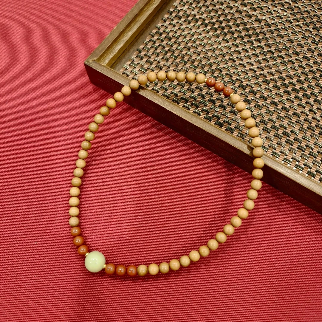 宫皇顺印度迈索尔老山檀香6mm双圈手串SDLS3607