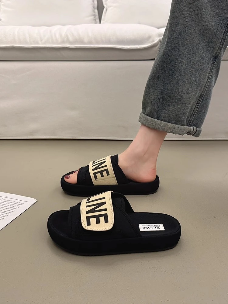 绝美厚底凉拖鞋女夏季外穿高级感2025爆款超火新款配裙子外出拖鞋