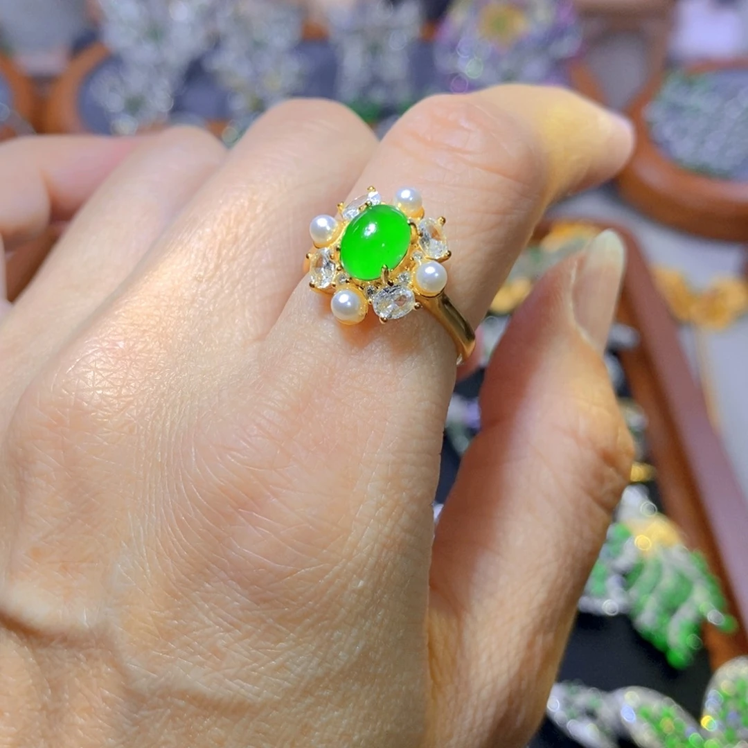 翡翠颈饰银S925镶嵌天然翡翠