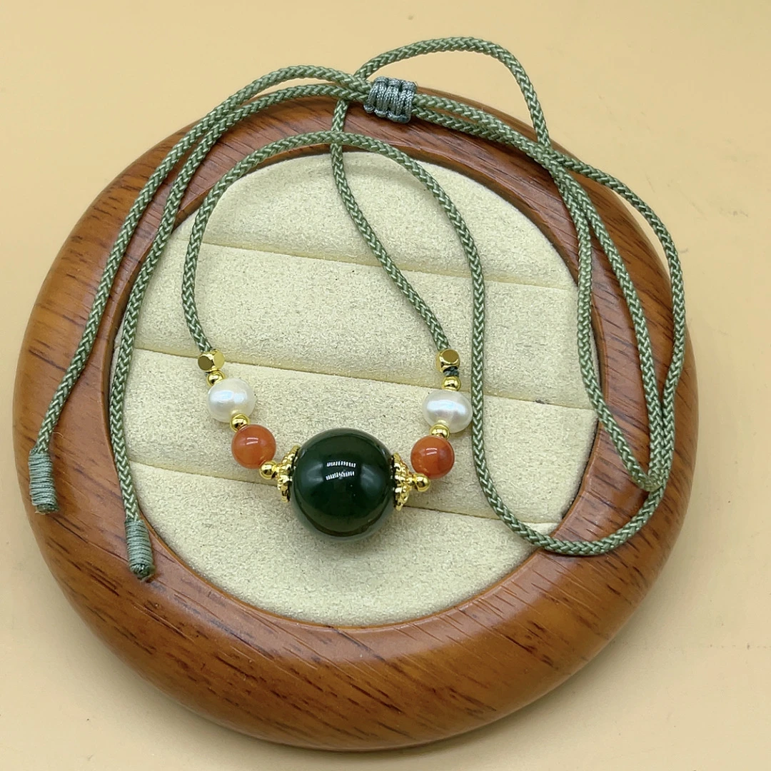 【玉美人】和田玉碧玉锁骨链约卡16（多样性发货拍一发一）