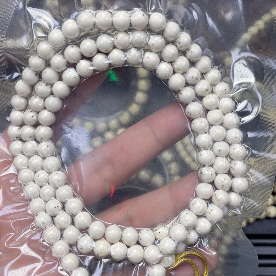 C***s星月菩提手串骨瓷白圆珠108大留白